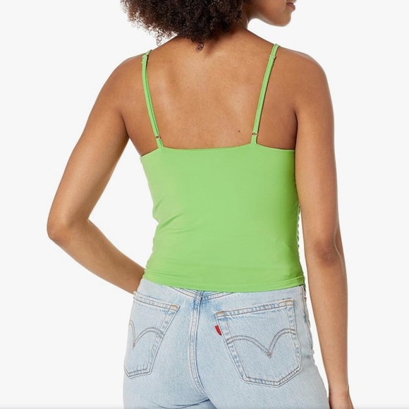 Steve Madden Lime Green “Lenny” Ruched Adjustable Spaghetti Strap Top Sm… - Picture 2 of 6